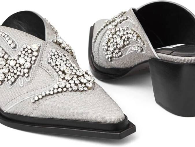 Jimmy Choo Cece 60mm glitter mules Grey