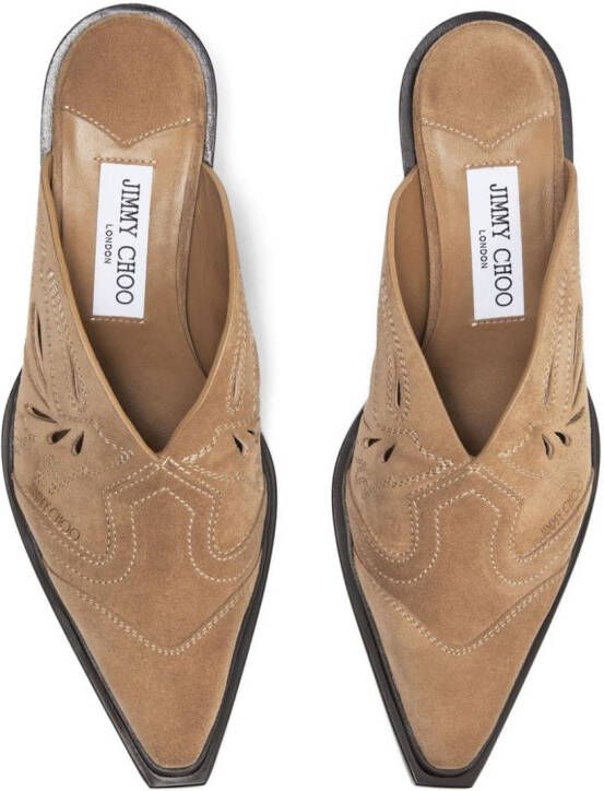 Jimmy Choo Cece 60mm suede mules Neutrals