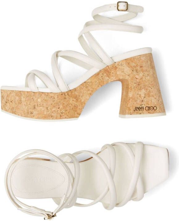 Jimmy Choo Cecelia 95mm leather sandals White