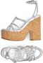 Jimmy Choo Clare 130mm metallic leather wedge sandals Silver - Thumbnail 4