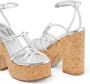 Jimmy Choo Clare 130mm metallic leather wedge sandals Silver - Thumbnail 5