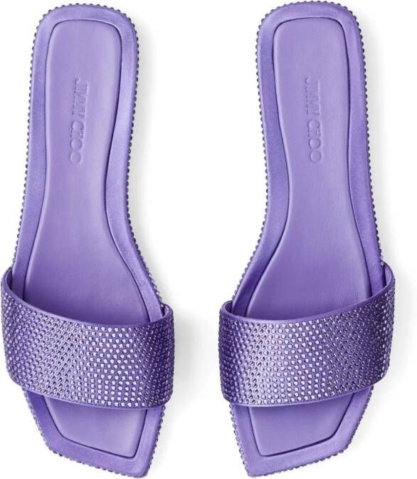 Jimmy Choo Clovis crystal-embellished slides Purple
