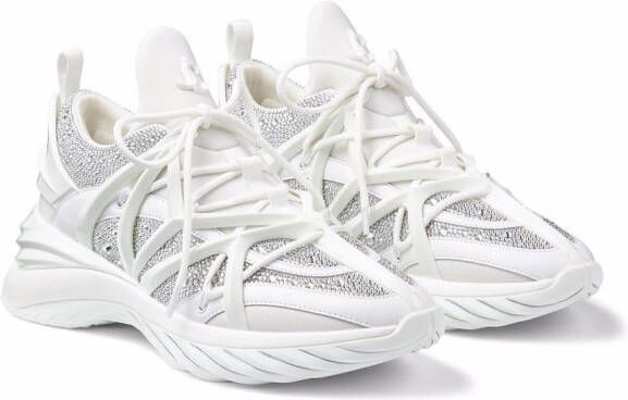 Jimmy Choo Cosmos crystal-embellished sneakers White