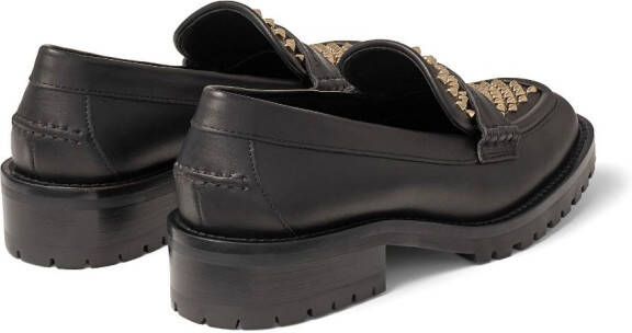 Jimmy Choo Deanna stud-embellished loafers Black