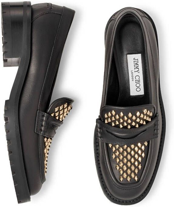 Jimmy Choo Deanna stud-embellished loafers Black