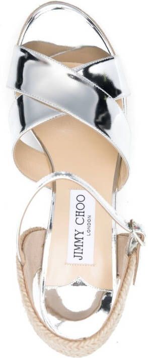 Jimmy Choo Dellena 105mm platform sandals Silver
