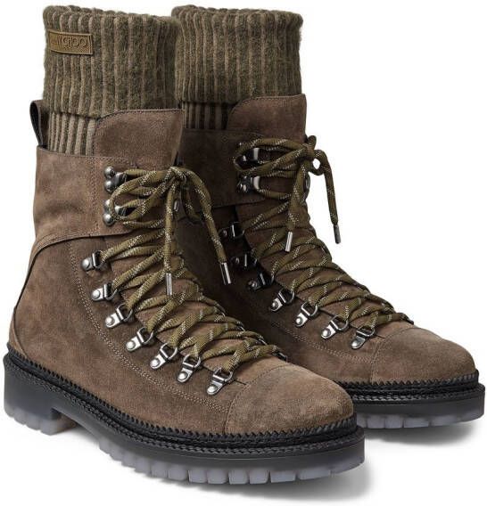 Jimmy Choo Devin suede cargo boots Brown