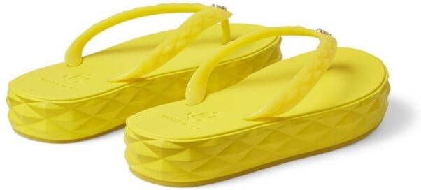 Jimmy Choo Diamond flip flops Yellow