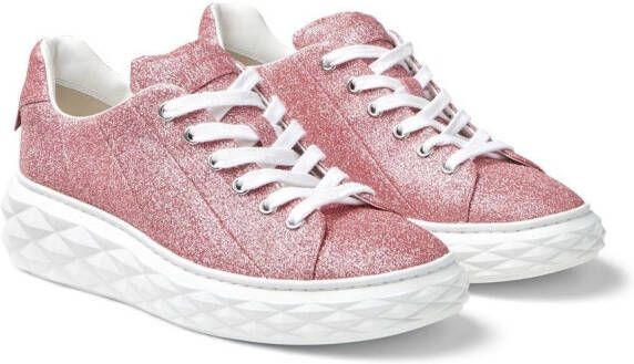 Jimmy Choo Diamond Light Maxi glitter low-top sneakers Pink