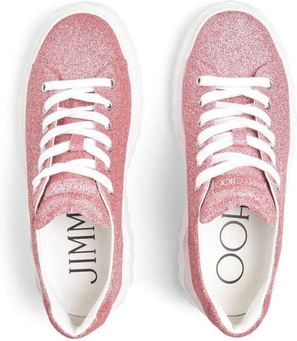 Jimmy Choo Diamond Light Maxi glitter low-top sneakers Pink