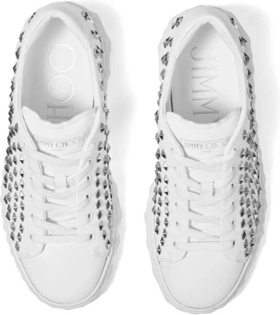 Jimmy Choo Diamond Light studded sneakers White