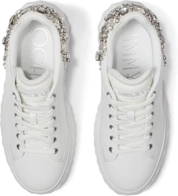 Jimmy Choo Diamond Maxi crystal-embellished sneakers White