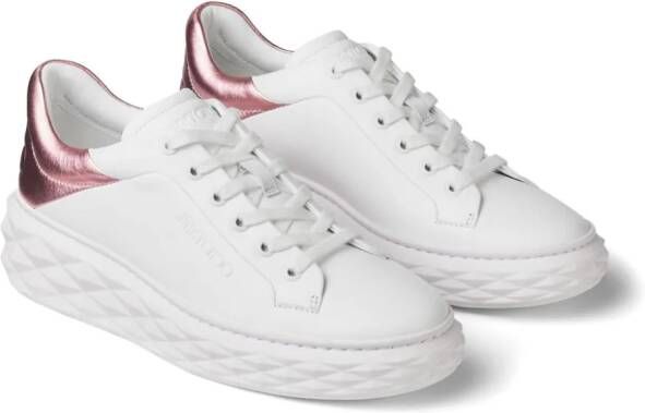 Jimmy Choo Diamond Maxi metallic-effect sneakers White