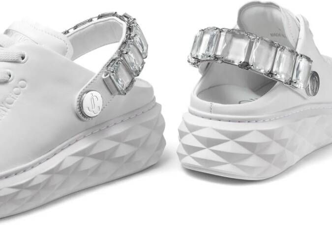Jimmy Choo Diamond Maxi Sling slippers White