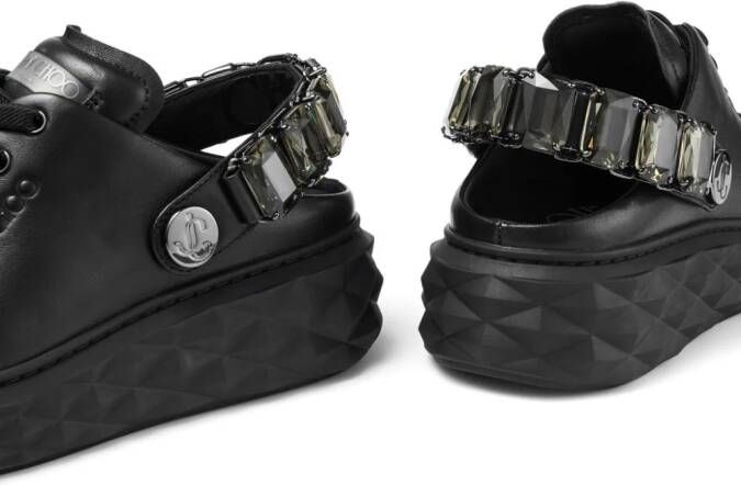 Jimmy Choo Diamond Sling leather sneakers Black