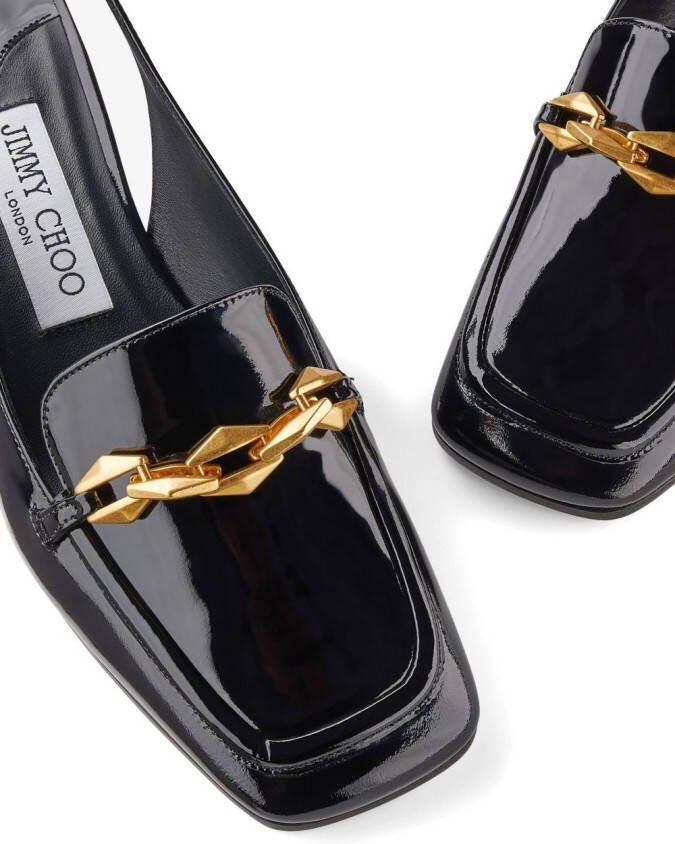 Jimmy Choo Diamond Tilda 45mm slingback loafers Black