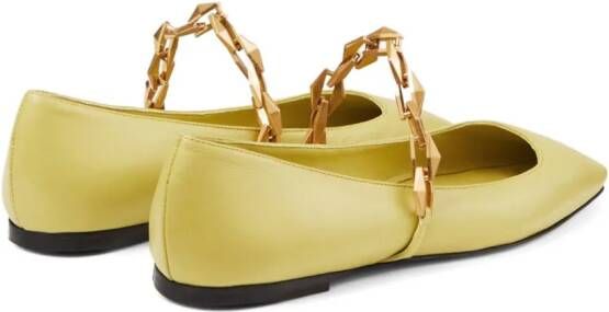 Jimmy Choo Diamond Tilda leather ballerina shoes Yellow