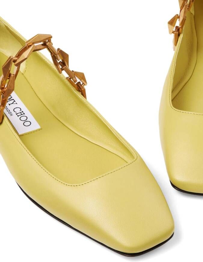 Jimmy Choo Diamond Tilda leather ballerina shoes Yellow