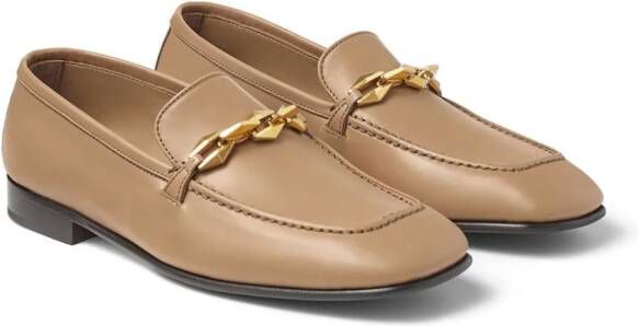 Jimmy Choo Diamond Tilda leather loafers Neutrals