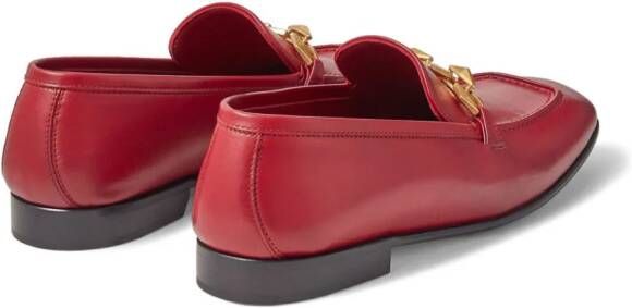 Jimmy Choo Diamond Tilda leather loafers Red