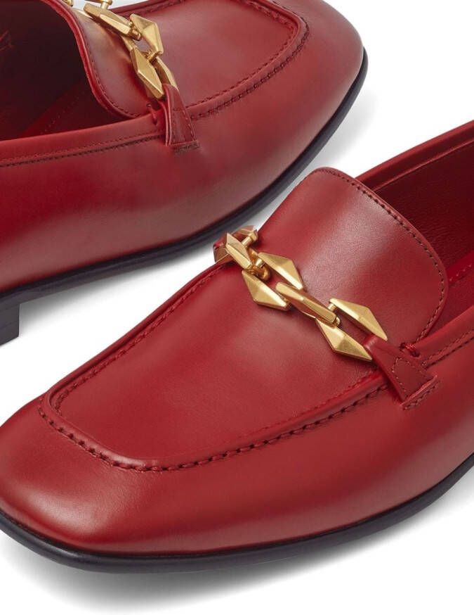 Jimmy Choo Diamond Tilda leather loafers Red