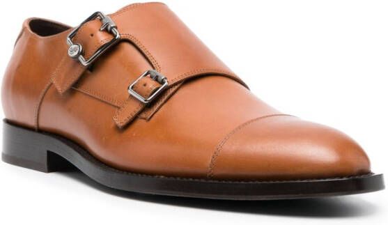 Jimmy Choo double-buckle leather loafers Brown