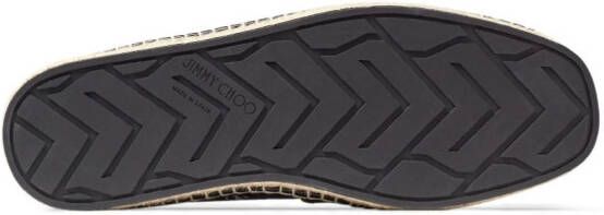 Jimmy Choo Egon monogram-pattern leather espadrilles Grey