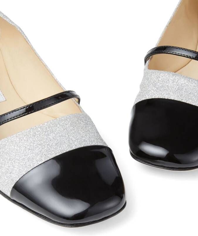 Jimmy Choo Elisa leather ballerina shoes Silver