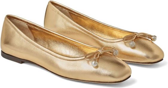 Jimmy Choo Elme ballerina shoes Gold