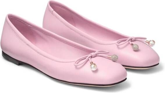 Jimmy Choo Elme bow ballerina shoes Pink