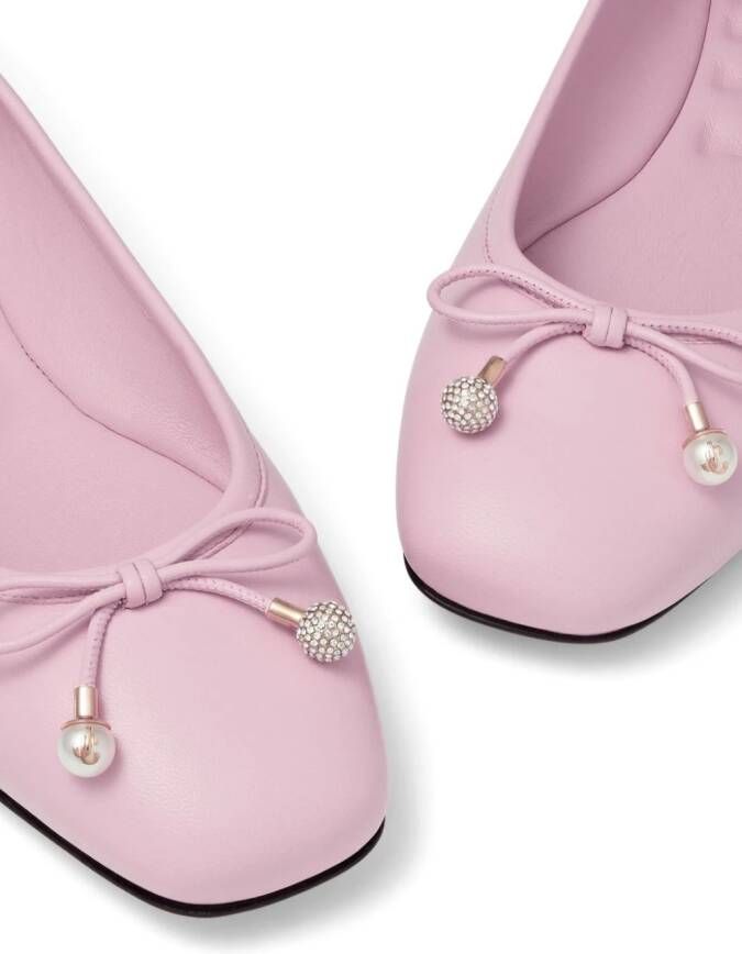 Jimmy Choo Elme bow ballerina shoes Pink