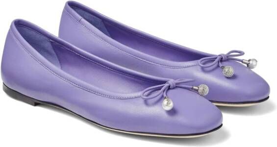 Jimmy Choo Elme bow ballerina shoes Purple