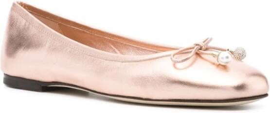 Jimmy Choo Elme metallic ballerina shoes Pink