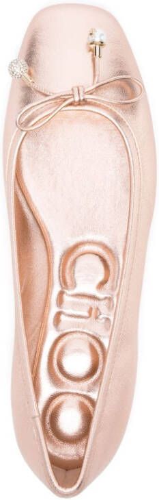 Jimmy Choo Elme metallic ballerina shoes Pink
