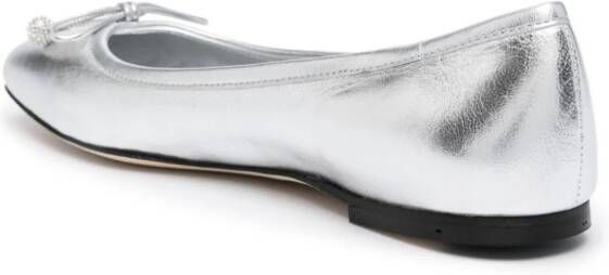 Jimmy Choo Elme metallic ballerina shoes Silver