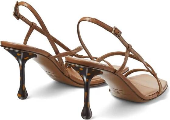 Jimmy Choo Etana 80mm leather sandals Brown