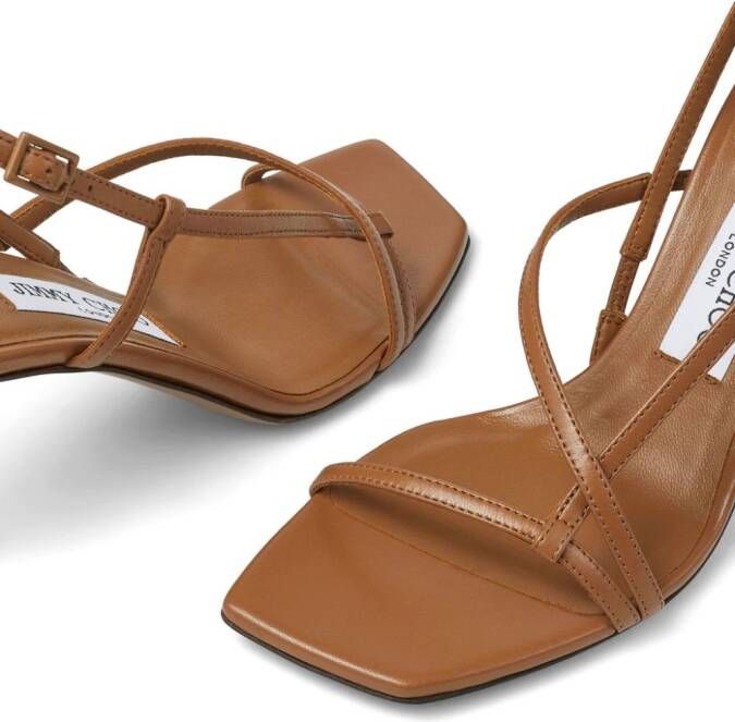Jimmy Choo Etana 80mm leather sandals Brown