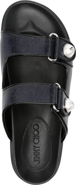 Jimmy Choo Fayence embellished leather sandals Blue