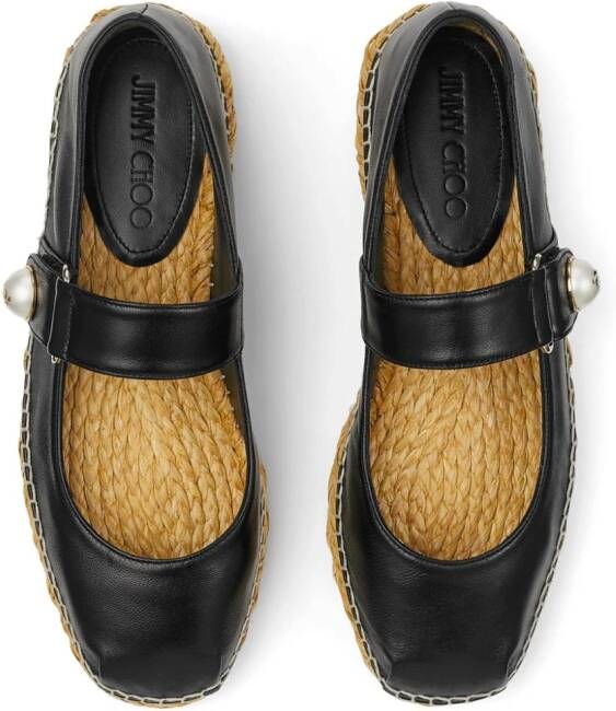 Jimmy Choo Fayence leather espadrilles Black