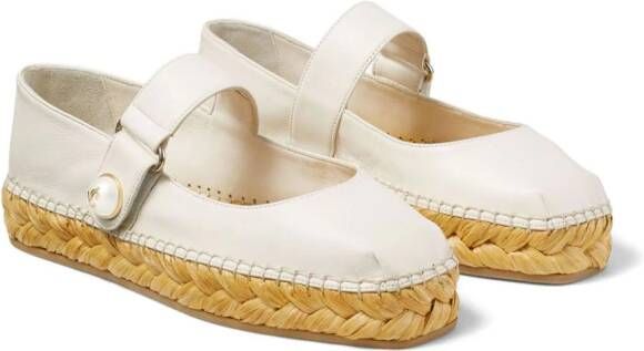 Jimmy Choo Fayence leather espadrilles Neutrals