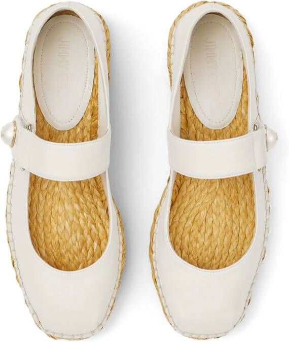 Jimmy Choo Fayence leather espadrilles Neutrals