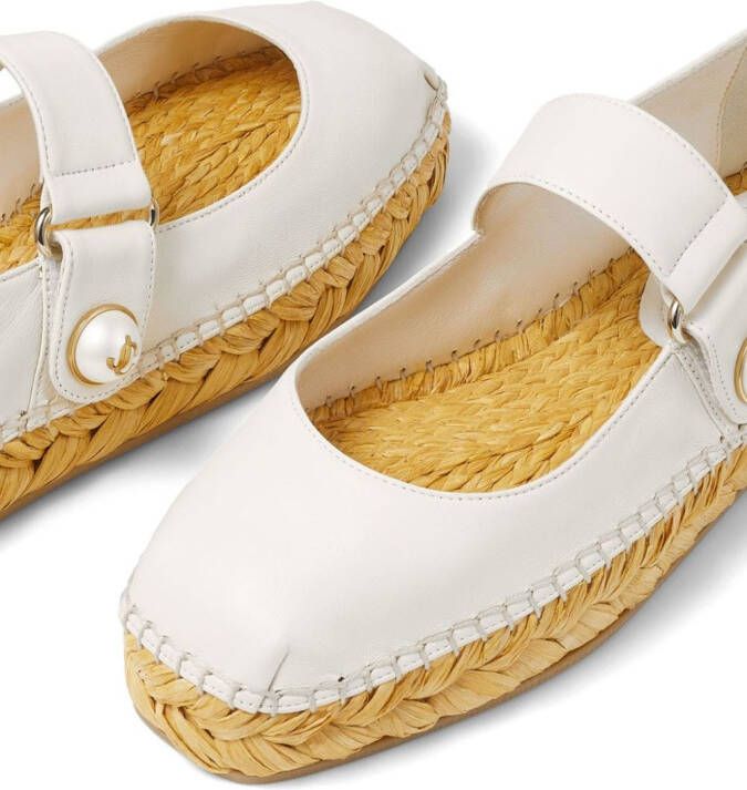 Jimmy Choo Fayence leather espadrilles Neutrals