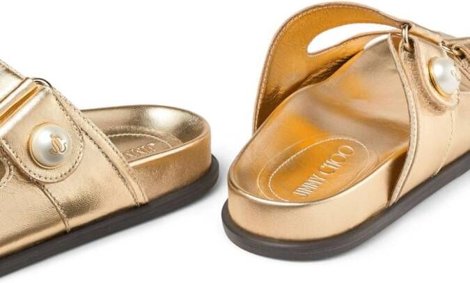 Jimmy Choo Fayence leather sandals Gold