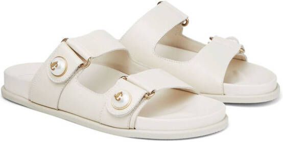 Jimmy Choo Fayence pearl-embellished sandals White