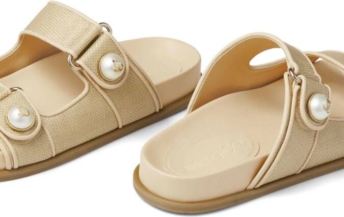 Jimmy Choo Fayence touch-strap sandals Neutrals