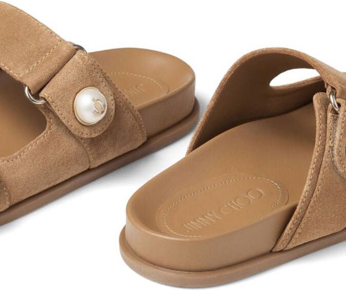 Jimmy Choo Fayence touch-strap sandals Neutrals