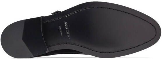 Jimmy Choo Finnion leather monk shoes Black