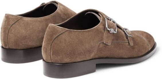 Jimmy Choo Finnion suede monk shoes Brown