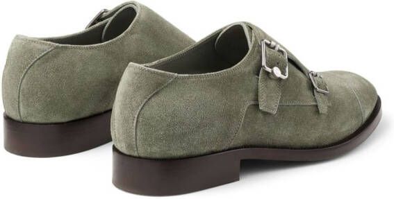 Jimmy Choo Finnion suede monk shoes Green