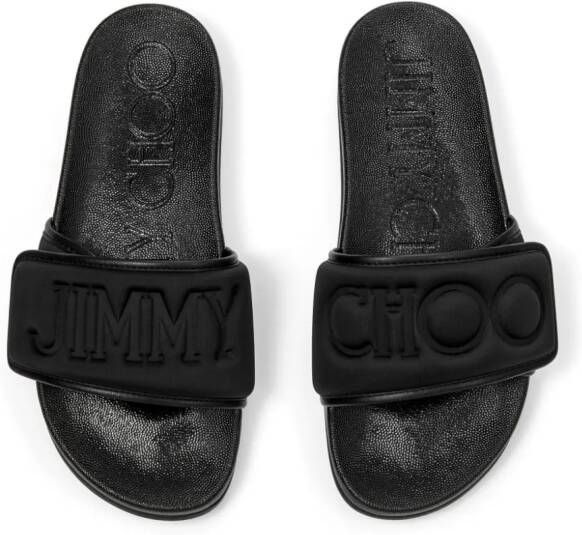 Jimmy Choo Fitz logo-debossed slides Black